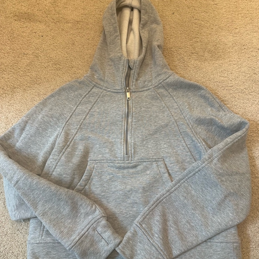 Light Gray Zip-Up Hoodie Sweater
